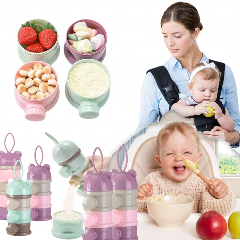 Food Snacks For Toddlers - 3/4 lagen gekleurde melkpoederdoos Handige en