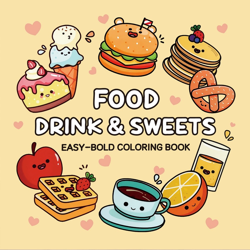 Food Snacks Coloring Book - Eten, drank en snoep Gemakkelijk gedurfd