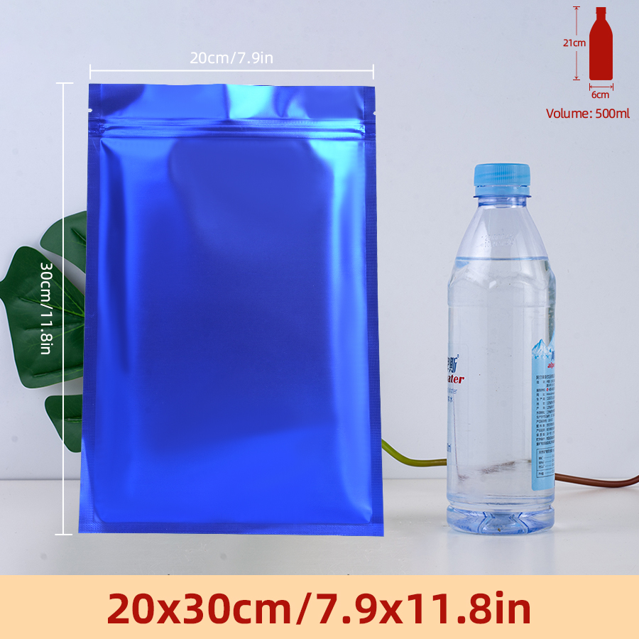 Food Packed Snacks - 100 stuks matte blauwe foliezakjes met