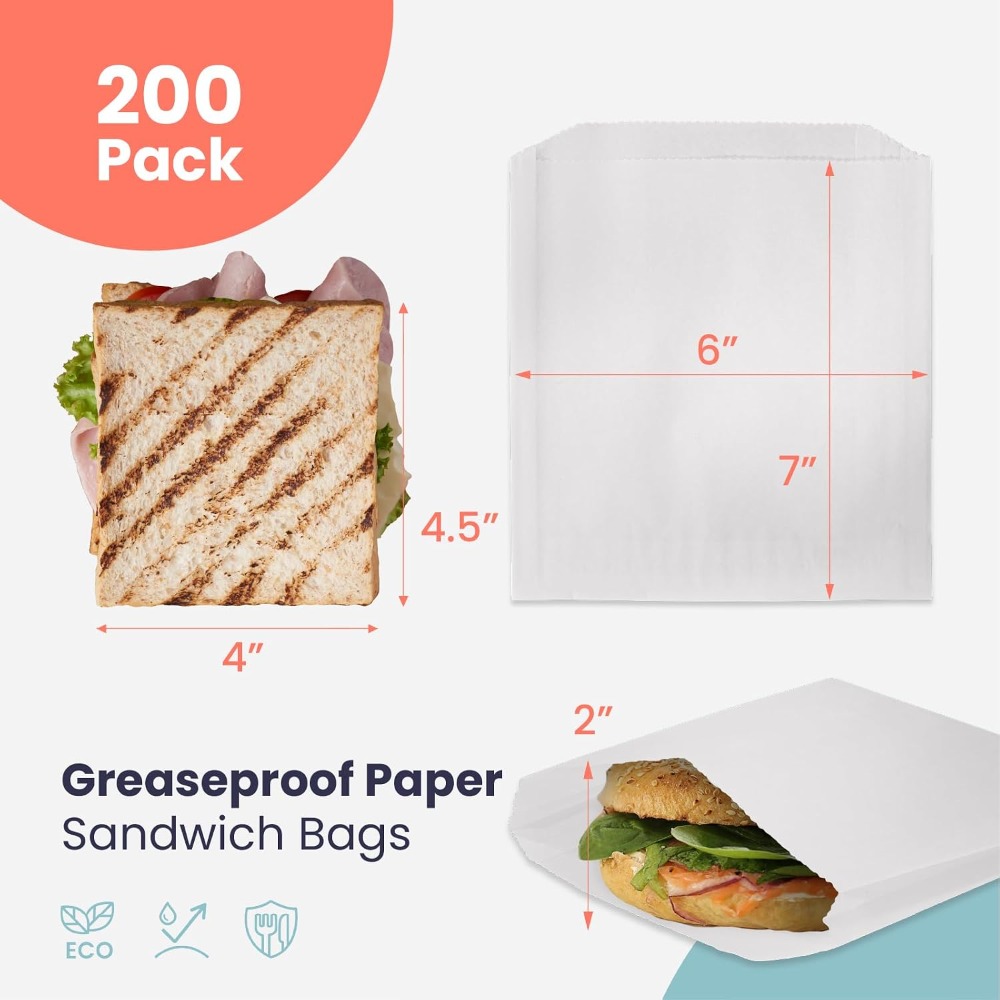 200 stuks vetwerende broodzakj - Food Packed Snacks recensie en prijs