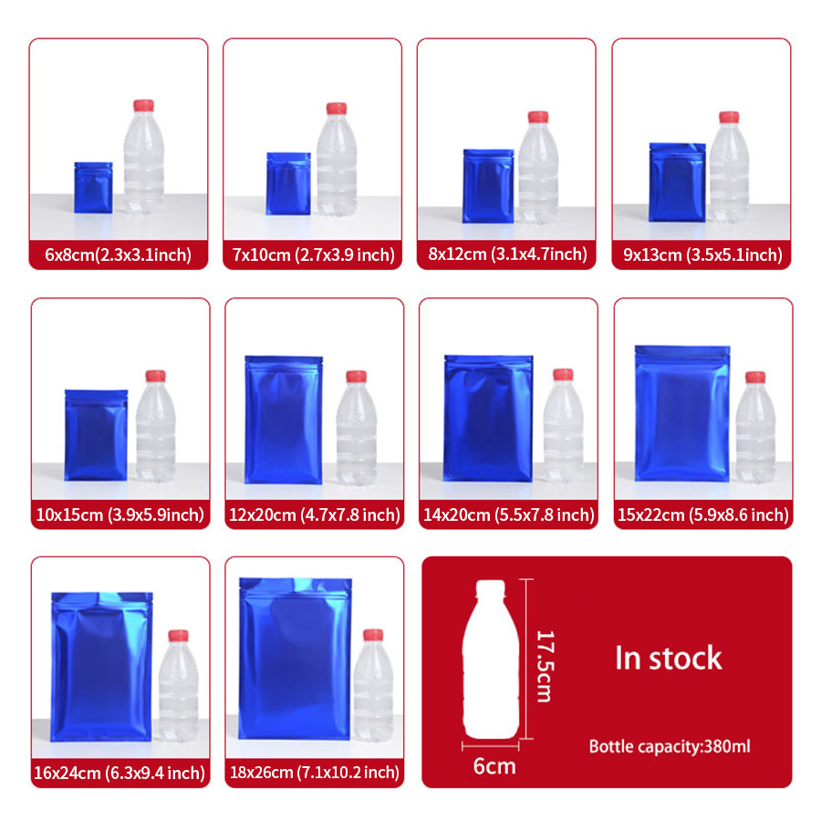 100 stuks matte blauwe folieza - Food Packed Snacks recensie en prijs